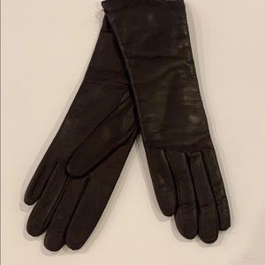 Genuine Brown Leather Gloves Lined in Cashmere